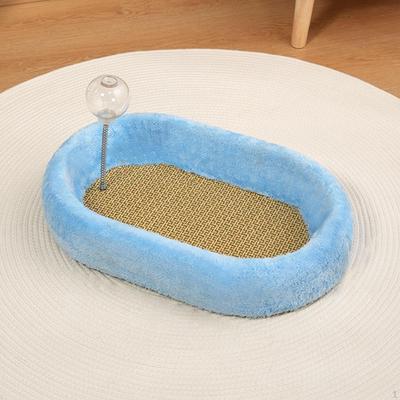 Cat Bed Scratcher Pad Furniture Protector with Ball Play Grinding Claw Chasing Kitten