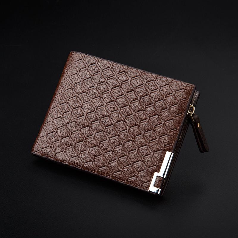 Mens Luxury Fashion Soft Quality Leather Wallet Credit Card Holder Purse Black with Zip