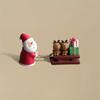 Mini Resin Santa Sleigh Decor, Christmas Tabletop Snow Scene. Creative Gift, No Electricity Needed.