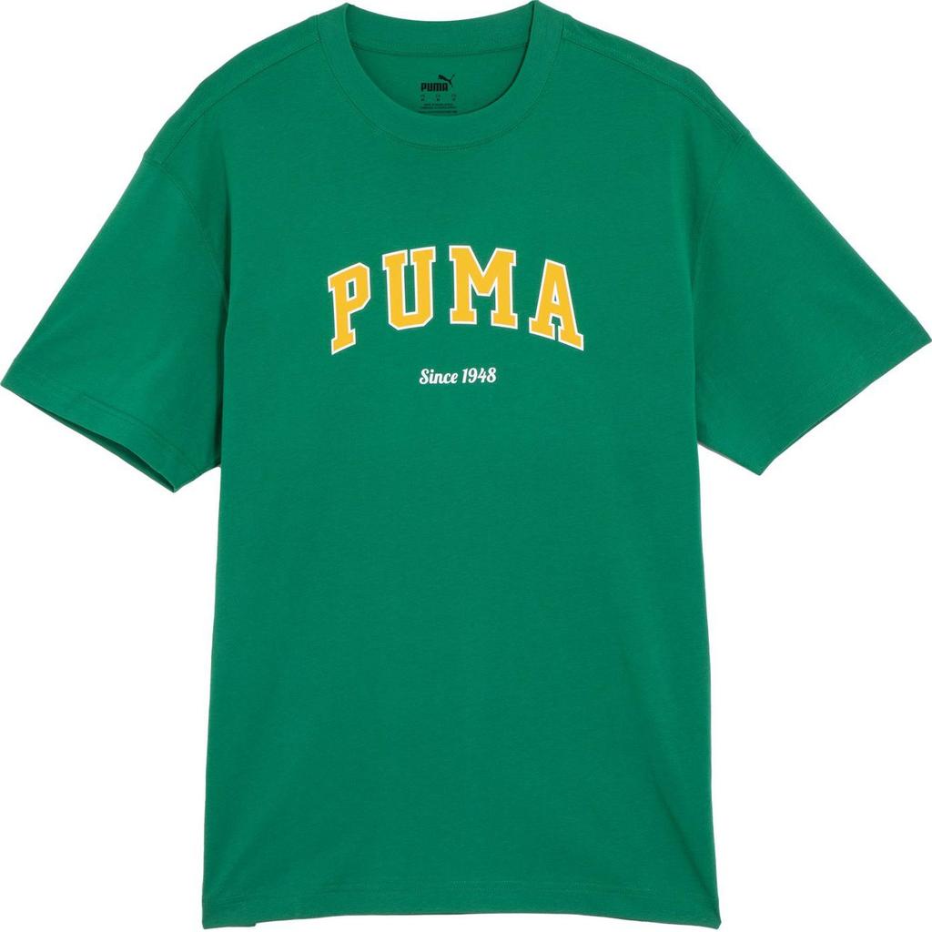 Puma Loose Breathable Letter Print Crew Neck Pullover Short Sleeve T-Shirt Unisex Tops Green 684366-86