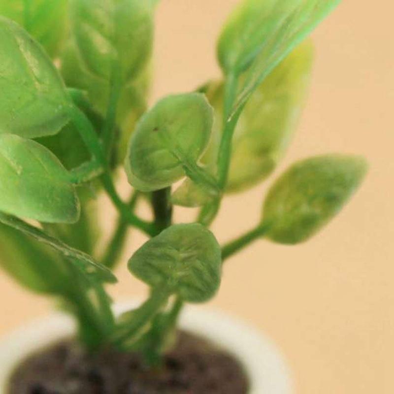 3Pcs 1/12 Green Plant In White Pot Miniature Dollhouse Garden Accessories