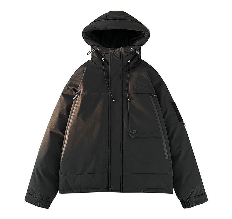 Unisex White 90% Duck Down Hooded Winter Jacket - Warm, Versatile, and Thickened for Youth Casual Wear