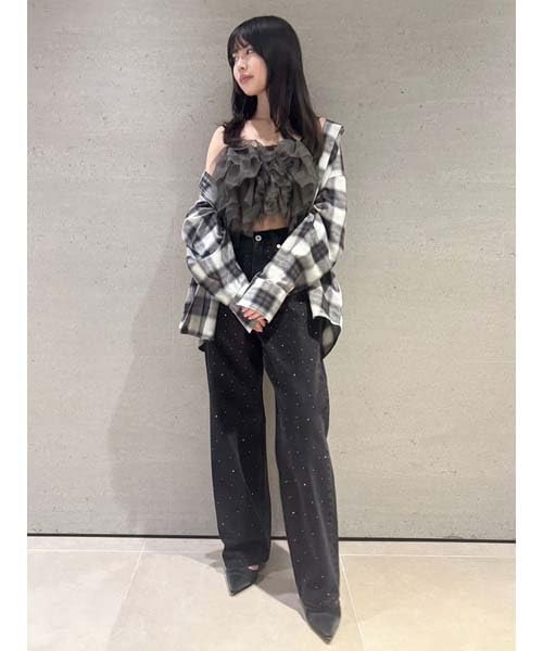 Lily Brown Flannel Shirt Black Women's LWFB251010,