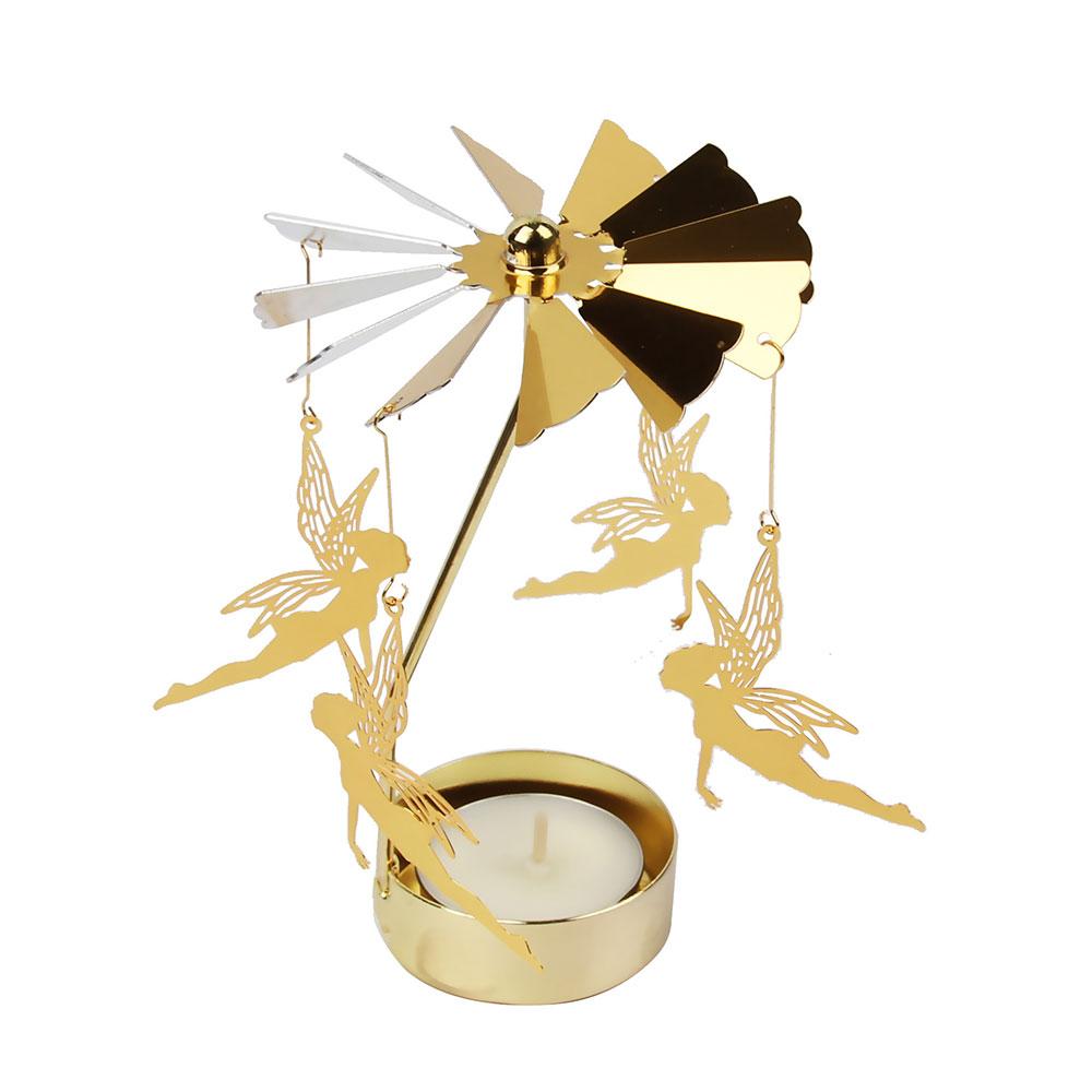 Revolving Lantern Home Decor Candle Holders Wedding Decoration Accessories Candlesticks For Candelabro Centerpiece Vintage