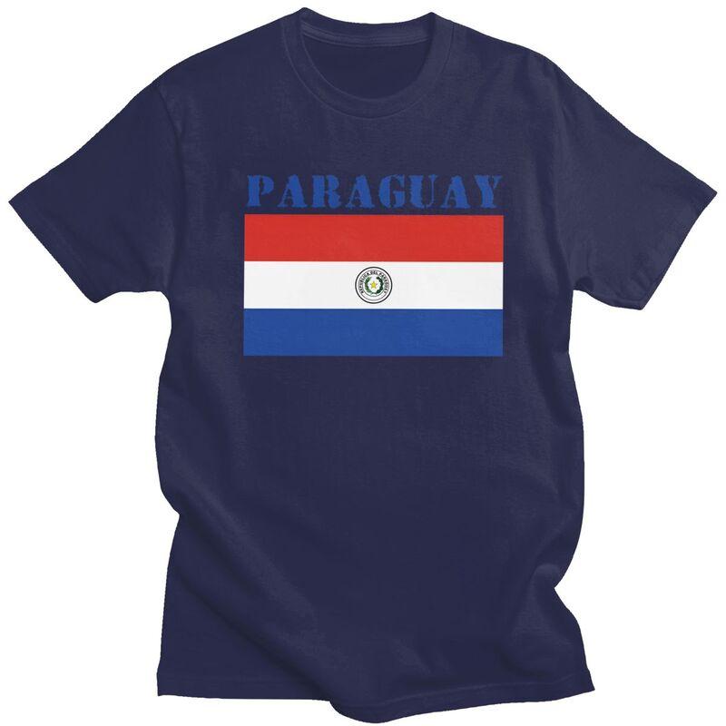 Custom Mens Paraguay Flag T Shirt Short Sleeves Cotton Tshirts Streetwear Tshirt Casual Tee Clothes