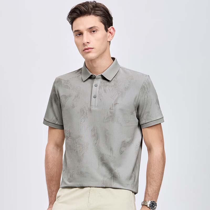 SEPTWOLVES Men's Printed Short-Sleeve Polo Shirt