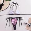 3 Farben Neu Schmetterlingsdruck Neckholder Bikini Damen Badeanzug Damen Bademode Zweiteiliges Bikini-Set Badegast Badeanzug Schwimmen