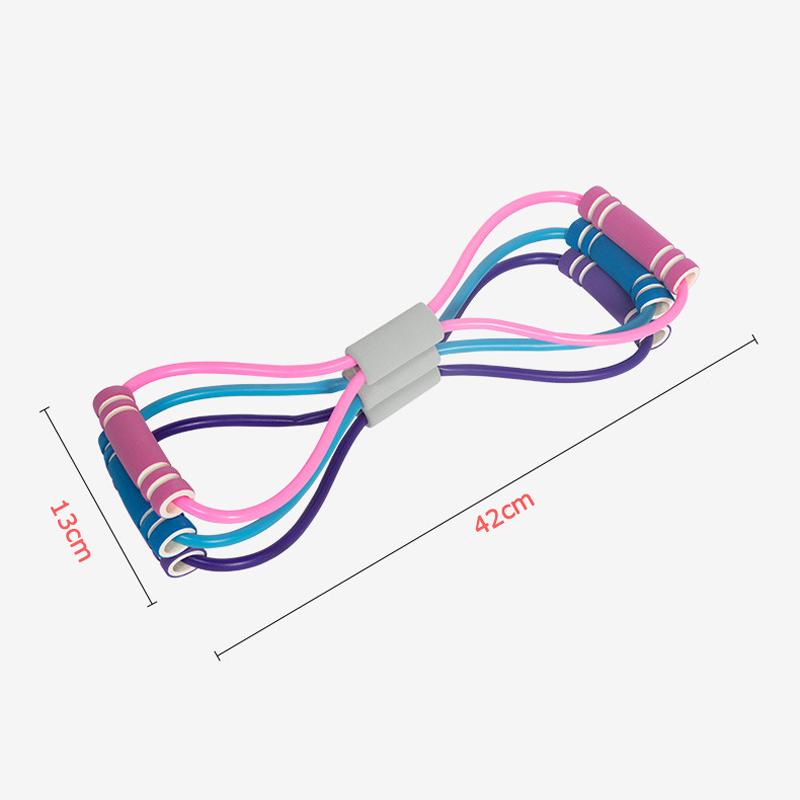 Yoga Gum Fitness Hot Resistance 8 Word Chest Expander Rope Muscle Training Rubber Elastic Trainning for Active Exercise