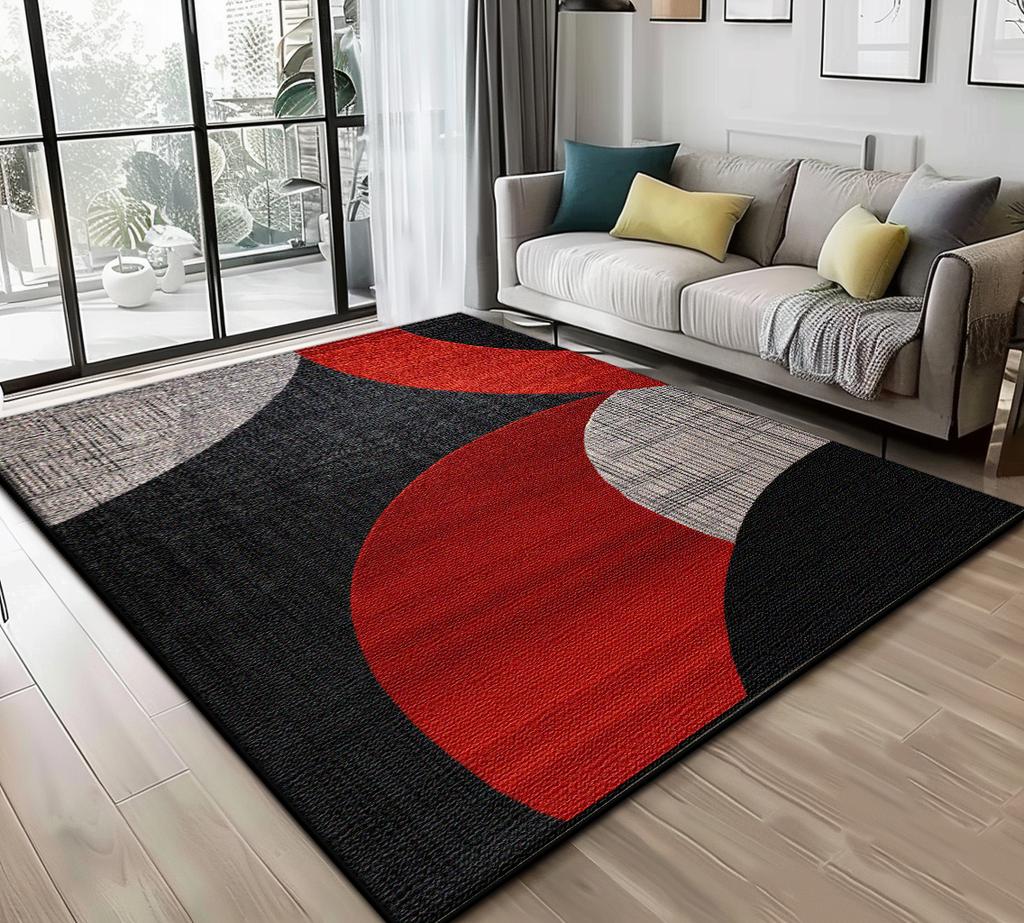 Nordic Abstract Carpet for Large Living Room Decoration Home Easy Cleaning Plush Rugs Cloakroom Bedroom Soft Antiskid Floor Mat