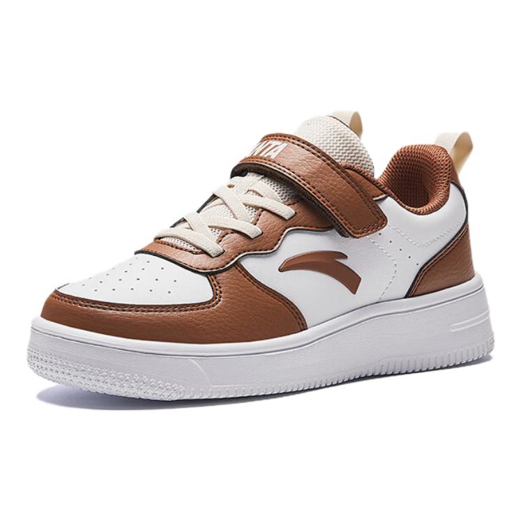 Anta Comfortable Non-Slip Durable Kids Skate Shoes Kids Sneakers Anta-White Sorghum-Brown A332418004H-2
