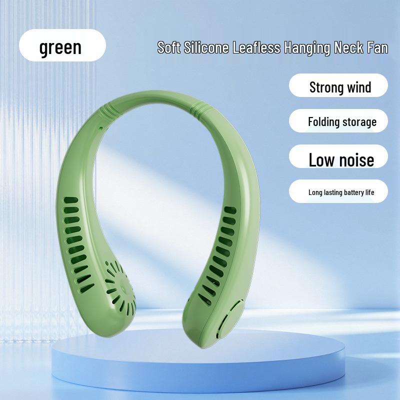 

USB Rechargeable Leafless Neck Fan: 3-Speed, Low Noise, Strong Airflow – Perfect Portable Gift for Outdoor Use X5 Neck Hanging Fan