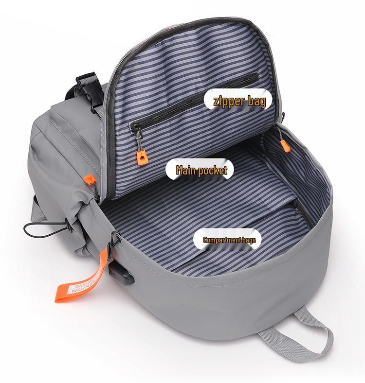 Men's Large-Capacity Casual Sports Backpack with Laptop Compartment for Middle School, High School, and University Students