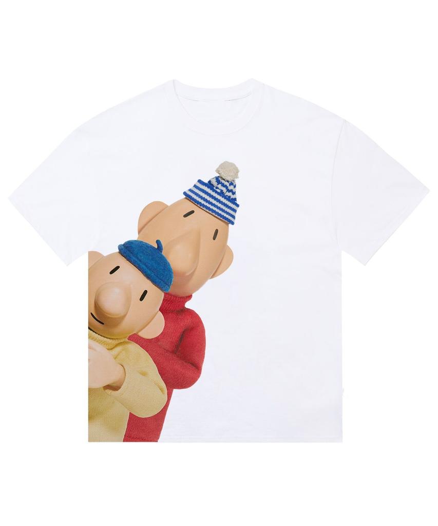 Fun Cartoon Character Print Pattern T-shirt Fashion Trend Short Sleeve Crew Neck Casual Loose Street Wear Unisex Sports T-shirt