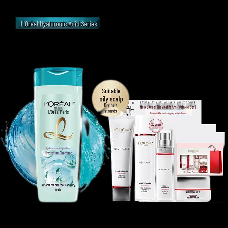 

L Oréal Hyaluronic Acid Shampoo & Revitalift Skincare Gift Set