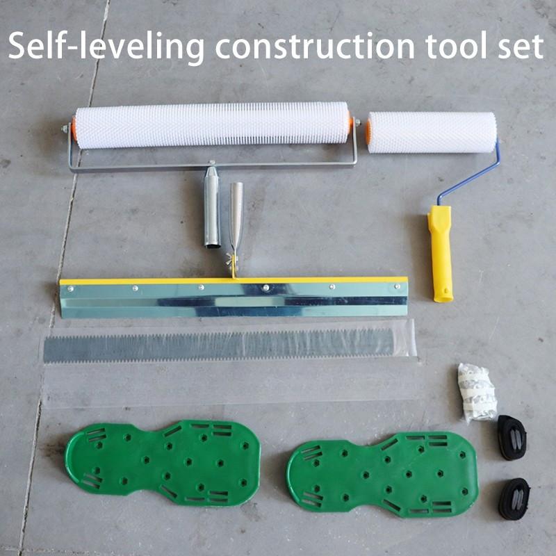 Self-leveling Spike Construction Tools Floor Construction Cement Self-leveling Tool Set Roller with Self-leveling Rake Long/short Roller Brush