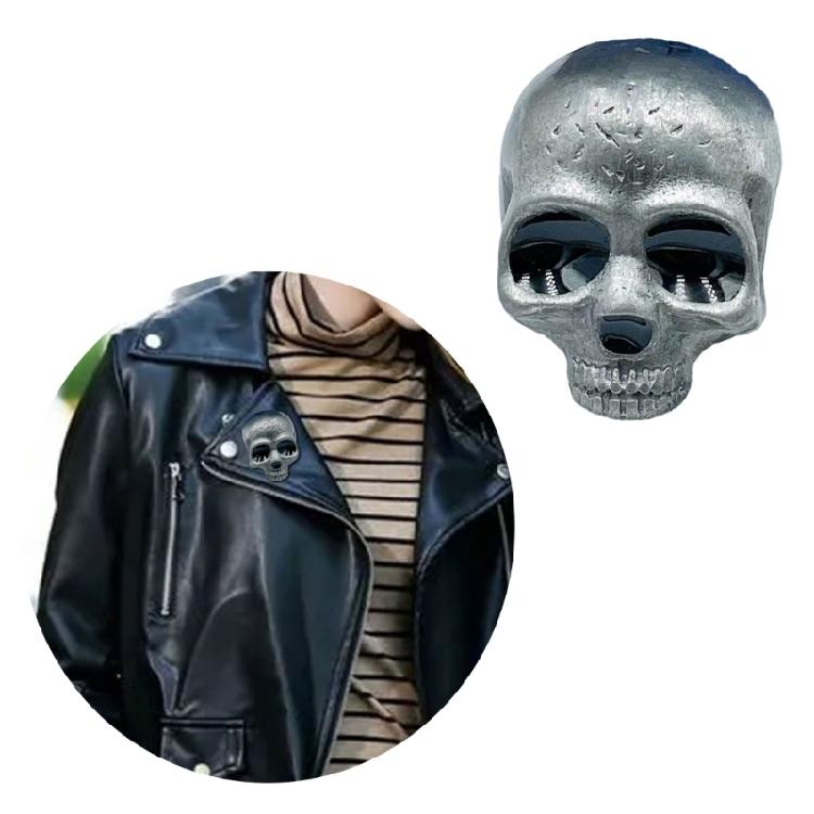 Vintage Broszka Czaszka na Halloween Szpilka do Klapy Szkielet Stylowa Ozdoba do Koszul