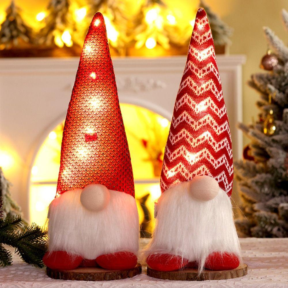 Mini Christmas Glowing Gnome Doll Cartoon Knitted Christmas Doll  Christmas