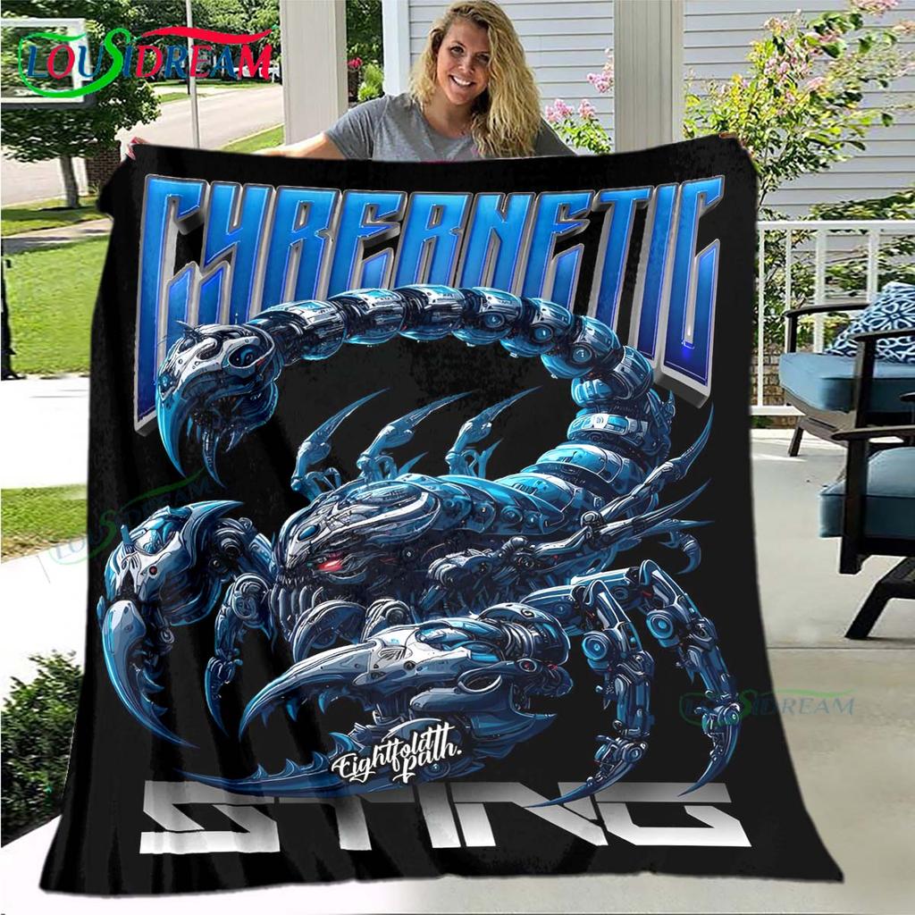 Heet Schorpioenpatroon Deken Flanel Dunne Deken Draagbaar Huis Reizen Kantoor Lunchpauze Deken Verjaardagscadeau