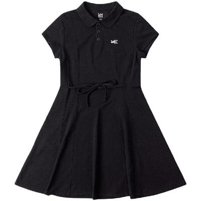 Women's Slim-Fit Black Polo Midi Dress