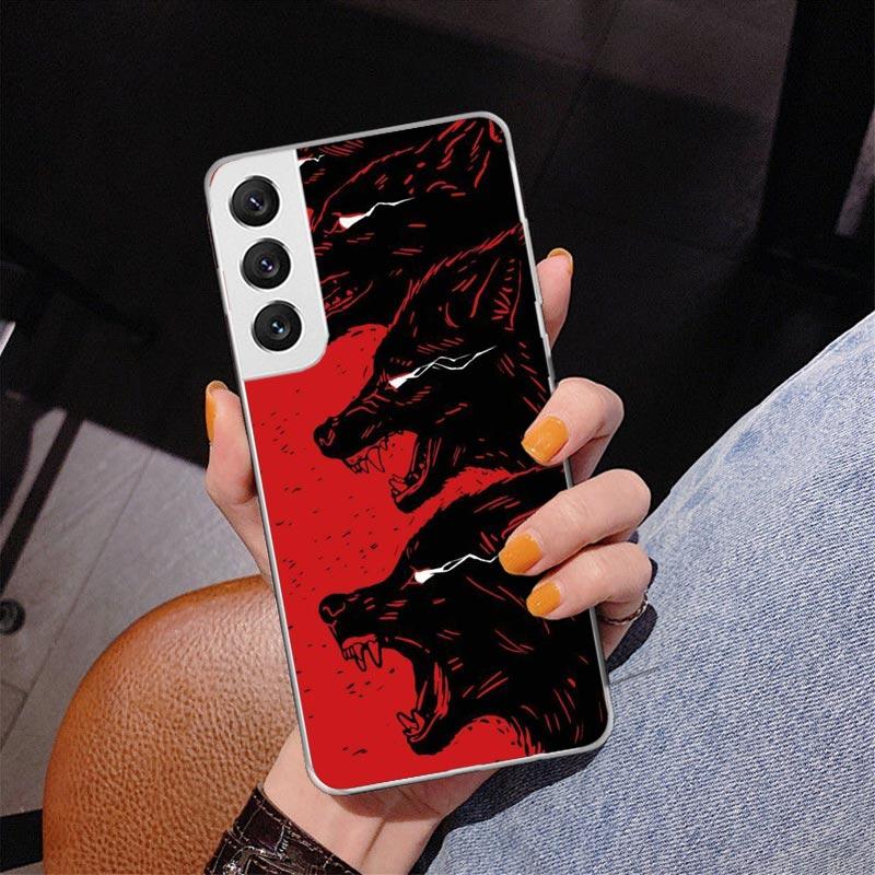 Angry Animal Wolf Fierce Phone Case For Samsung Galaxy S24 S25 Edge S26 Ultra S23 S22 S21 Plus S20 FE + Personalized Print Cover