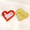 Stylish Heart Volunteer Pin Delicate Heart Shaped Volunteer Brooch Eye Catching Brooch Stylish Badge Jewelry