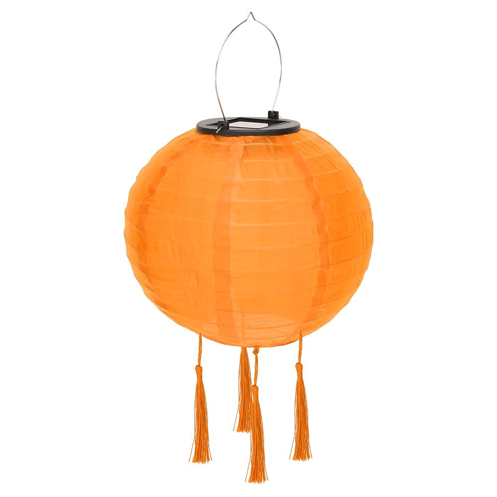 8 inch Waterproof Solar Chinese Lantern Nylon Hanging Lamp Outdoor Festival Wedding Birthday Party Decorations Light