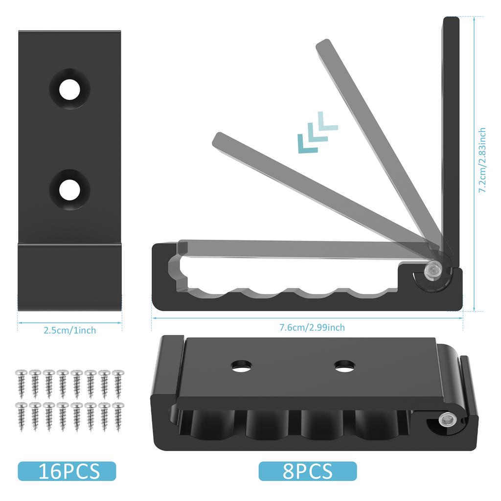 8Pcs Foldable Wall Hook Invisible Robe Towel Clothing Hooks Aluminium Bathroom Hanger Kitchen Wall Mounted Hook