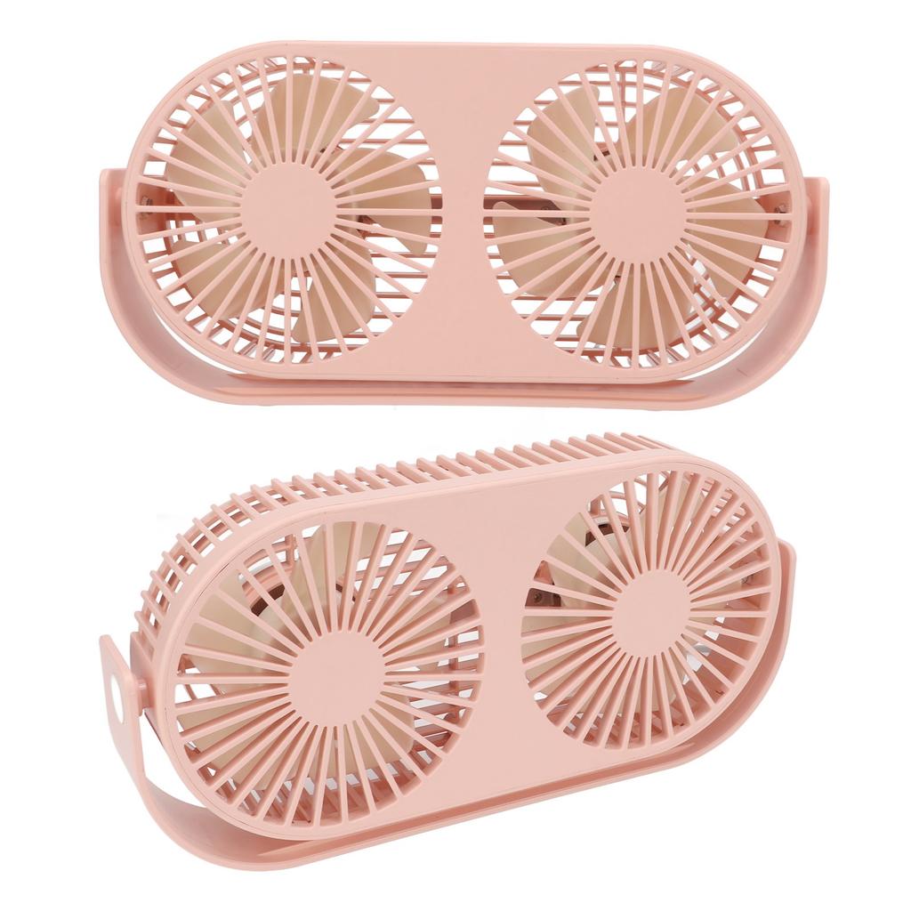 Double Fan USB Charging Fast Heat Dissipation 360 Degrees  Rotation Double Head Fan Mini Desk Fan for Dormitory Desktop