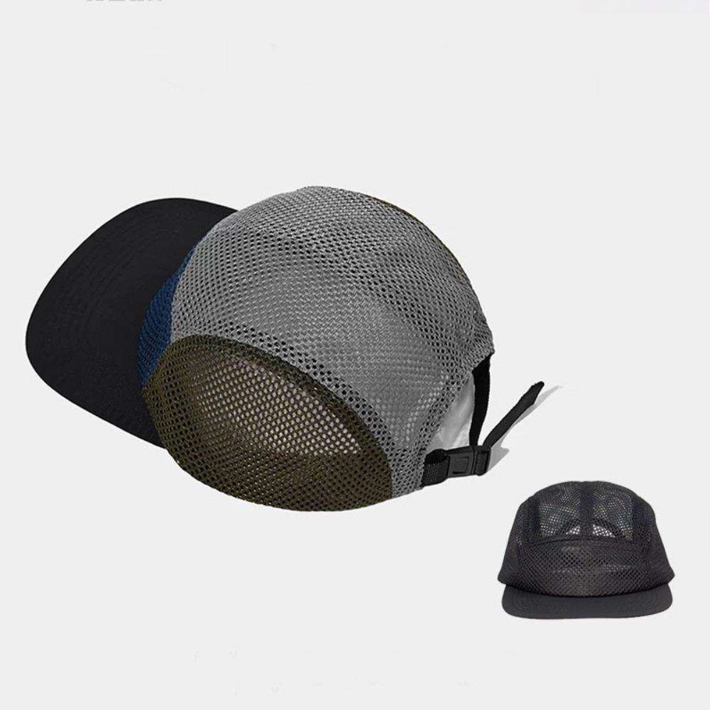 Flat-brimmed Sun Visor Cap 5 Panel Quick-drying Hat Japanese Style Mesh Baseball Cap  Unisex