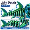 Cool Office Desk Decoration 3D Printed Articulated Skeleton Shark Figurine, Pearlescent Flexible Joint Movable Spine Toy Bone Toy, Fidget Decor, Gift