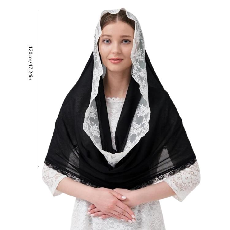Skin Friendly Lace Headcover Communion Headcover Veil Religious Event Veil for Bridal Event, and Daily Fashion