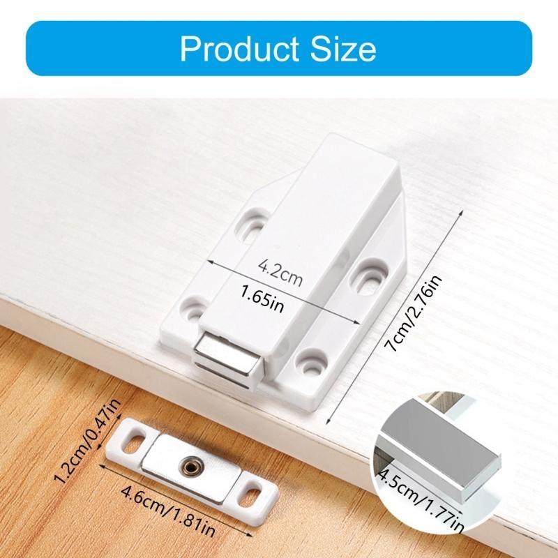 652F Push Release Cabinet Hardware Set 4 Screw Mounting Point Not Corrosion Finish Closers for Smooth Door Functionality