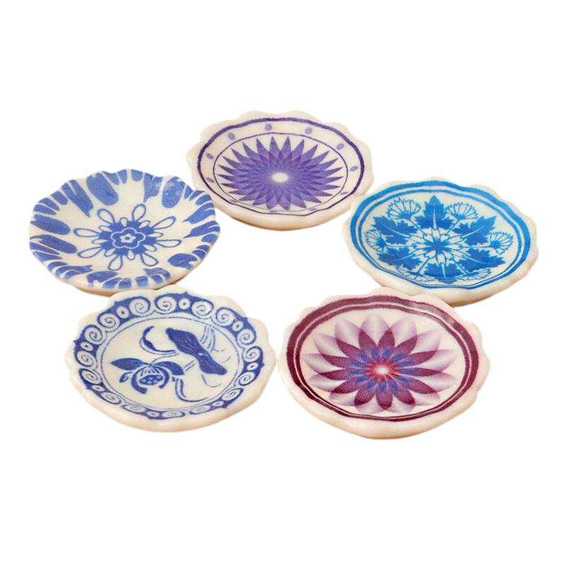 

5шт 1:12 мініатюрних обідніх тарілок для лялькового будиночка Моделювання будинку для ляльок Кухонний посуд Аксесуари Декор для лялькового будиночка Іграшка