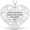 Pirational Stainless Steel Heart Ornament with Engraved Quote In Life It's Not What We Have But Who We Have, Sentimental Gift for Friends, Family,