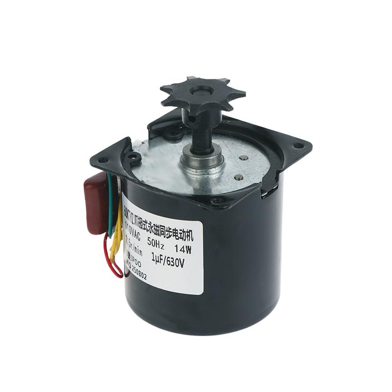 60Ktyz Claw Pole Permanent Magnet Synchronous Motor Ac220V 14W 50Hz Micro Gear Motor Low Speed 2.5R/Min For Automatic Incubator