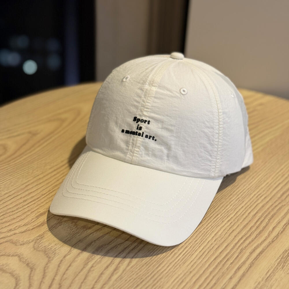Korean Style Letter Embroidered Mesh Baseball Cap, Quick Dry Nylon Casual Hat for Men Women Daily Outdoor Streetwear Headwear
