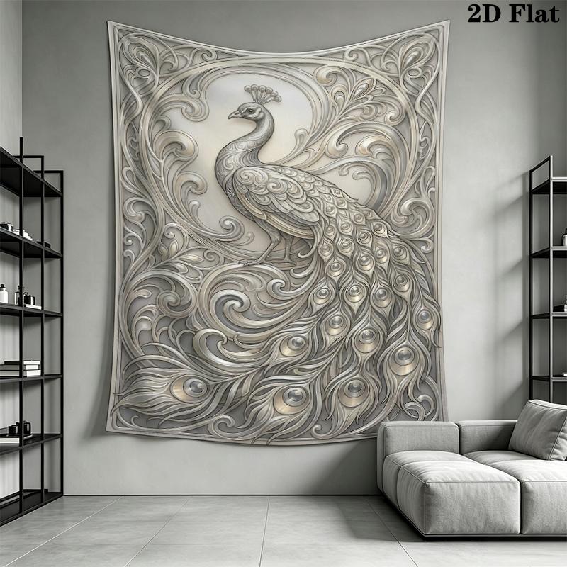 Peacock Wall Tapestry Aesthetic Wall Hanging Printed Fabric Blanket Decorative Tapestries for Bedroom Living Room Home Decor