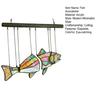 Handcrafted Stained Glass Fish Suncatcher Acrylic Fish Window Hanging Ornament Handmade Iridescent Fish Wind Chime for Patio Garden Home