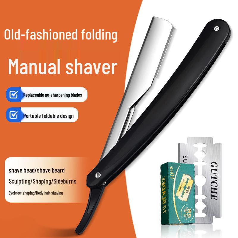 Vintage Razor Shaving Knife: Facial & Head Shaver, Hair Clipper, Beard Scraper with Replaceable Blade