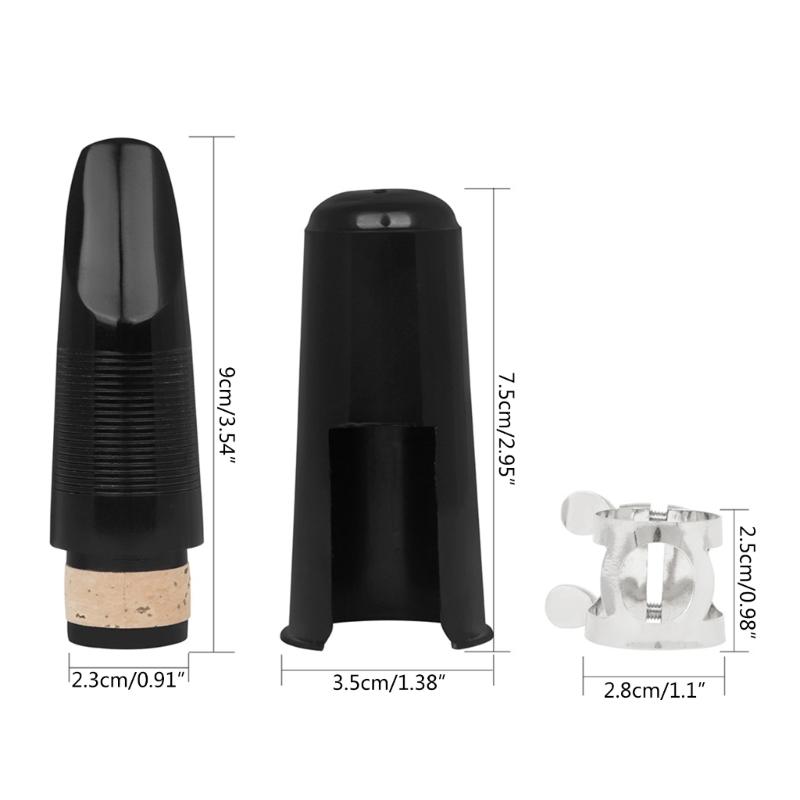 Clarinet Mouthpiece Kits Clarinet Blowing Head with Ligature,one Reed and Plastic Cap Replacement Clarinet Accessories
