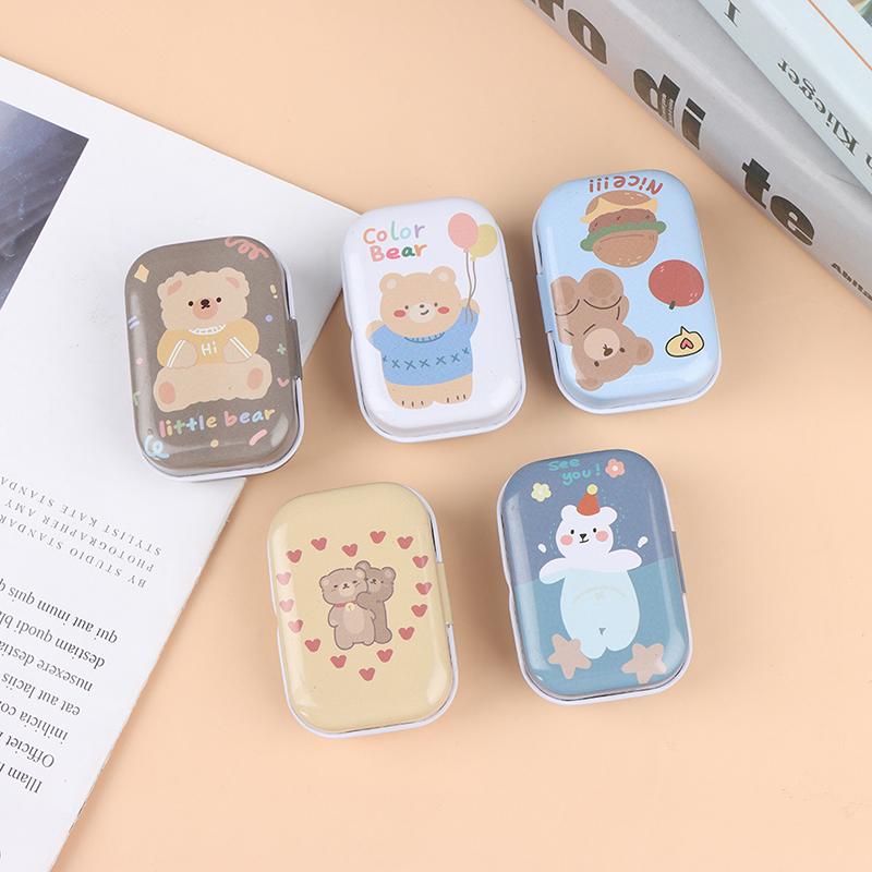Mini Bär Zinn Schmuckstück Schmuck Münze Box Weißblech Lagerung Fall Kleine Rectanie