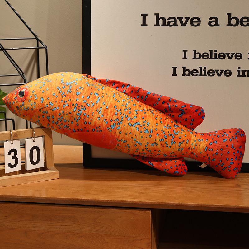 

Creative Fish Red-Tailed Grass Carp Wheat Ear Fish Doll Plush Toy Tropical Fish Doll Boys Soothing Doll 40cm（0.11kg）