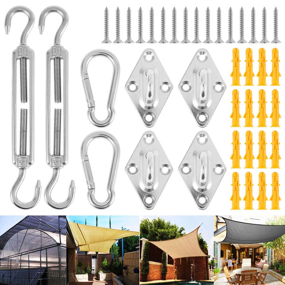 Stainless Steel Heavy Duty Hooks Garden Sun Shade Sail Fixing Kit Canopy Awning Hardware Fittings M5 Sun Shade Sail Fixing Kit