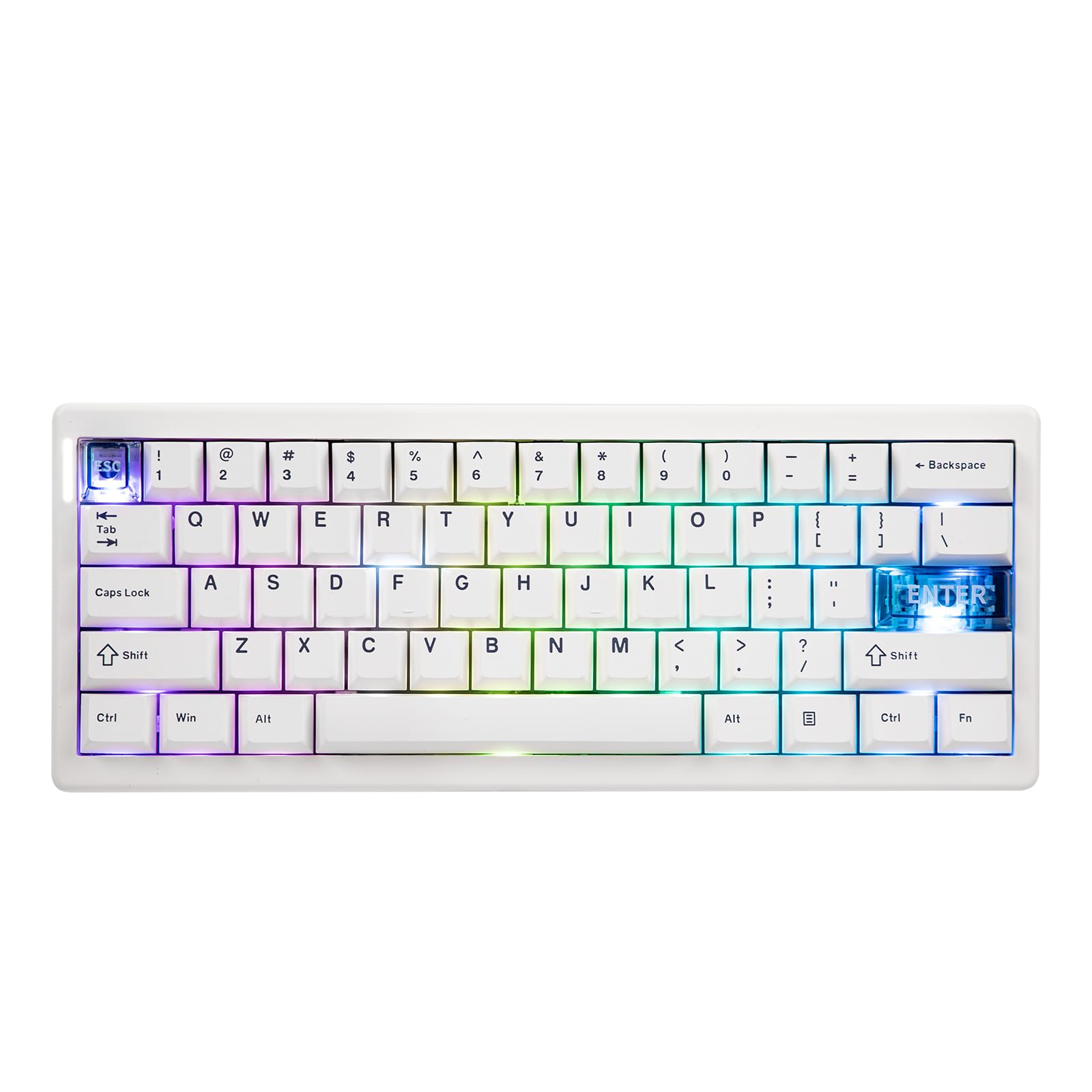 

MechLands CIDOO QK61 VIA Programmable Compact Keyboard Wireless Gaming Keyboard Hot Swap Compatible Custom Keyboard Gasket Mechanical Keyboard with PC білий
