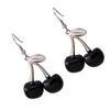 Playful Cherry Alloy Ear Drops Playful Cherry Alloy Earrings Jewelry Elegant Dangle Ear Hook for Daily Wear