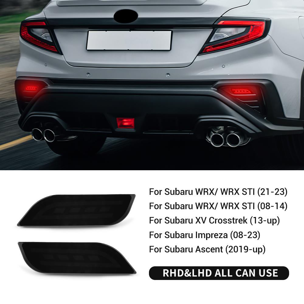 KUNGKIC Фонари заднего бампера для Subaru Impreza08-23/ XV Crosstrek13-17/ Ascent 19-23/ WRX 21-23 WRX 08-14 Ходовой огонь/ Стоп-сигнал For Ascent 19-23 чёрный