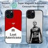 Custodia Singer MGK LOST A-AMERICANA Per iPhone 17,16,15,14,13,12,11,Pro,Max,Plus,Mini,SE4,E Magnetica Magsafe Ricarica Wireless