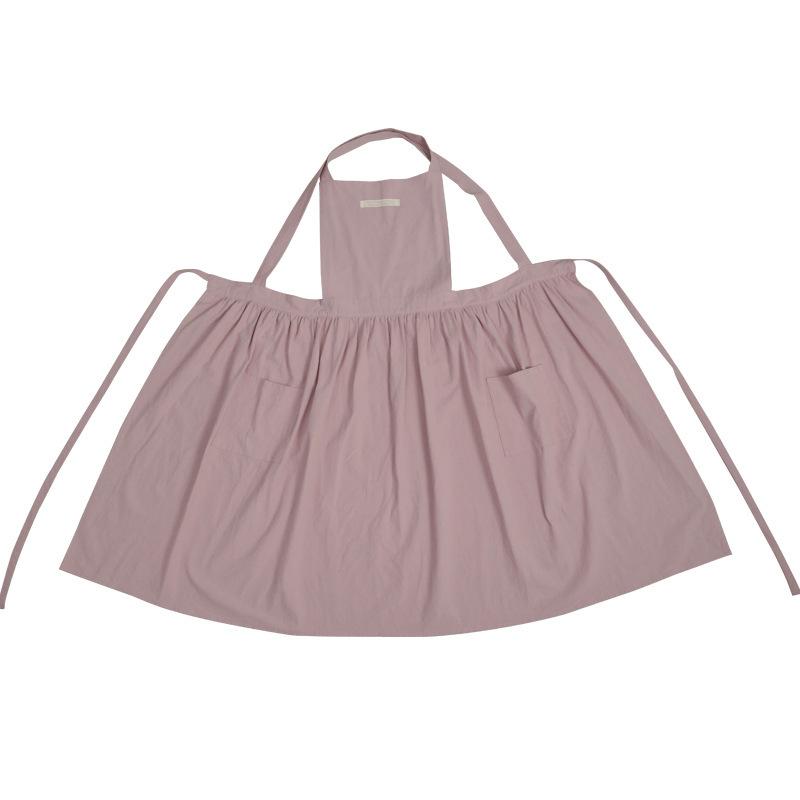 Korean Style Cotton Cafe Apron for Women/Men Nordic Kitchen Bib with Pockets, Unisex Waist Tie Adjustable Soft Breathable Fabric