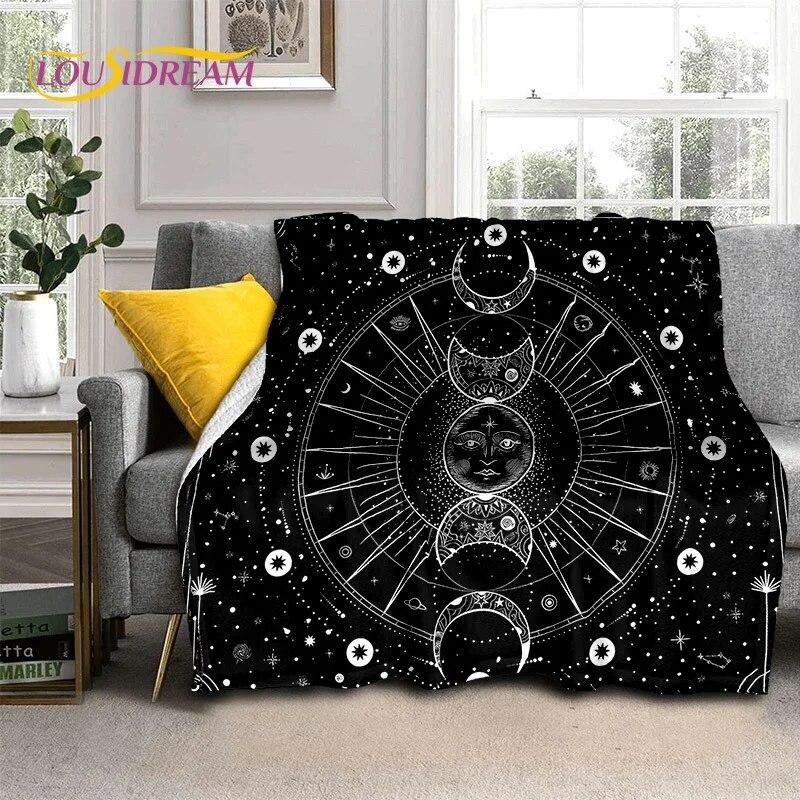 Gothic Ouija Tarot Čarodějnictví Horor Lebka Deka, Flanelová deka pro Halloween Ložnice Pohovka Pohovka Piknik Turistický obal Dárek