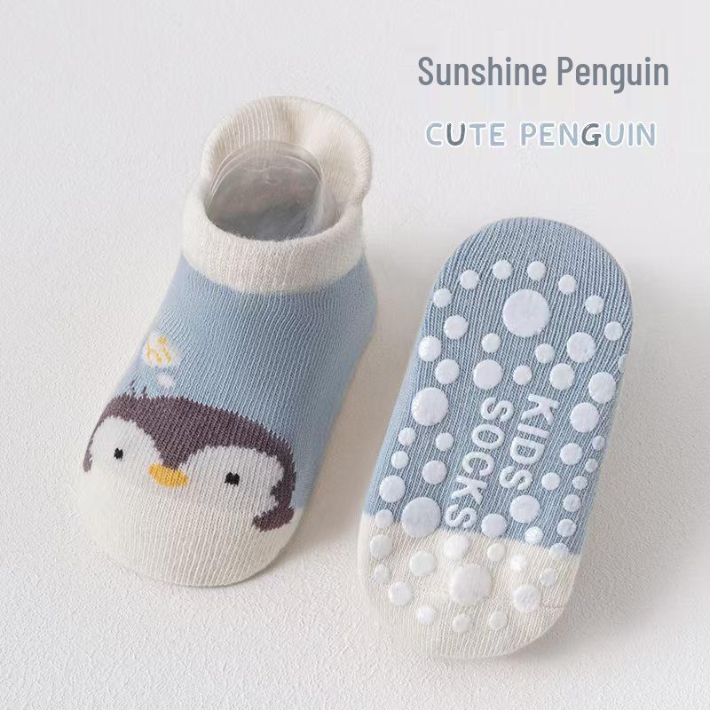 Baby-Baumwollsocken mit Rutschfestigkeit – Dünne Indoor-Knöchelsocken für Kleinkinder (Frühling Sommer Herbst)